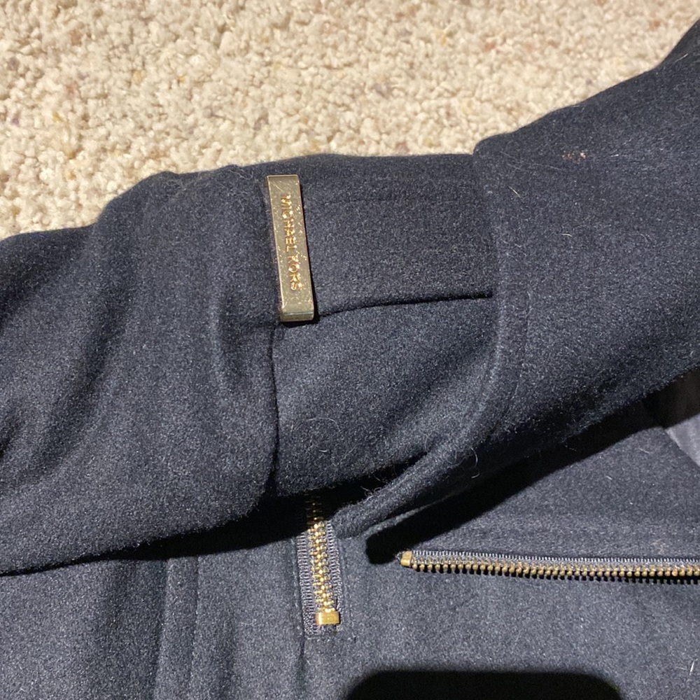 Black Michael Kors Wool Blend Coat - Picture 6 of 14